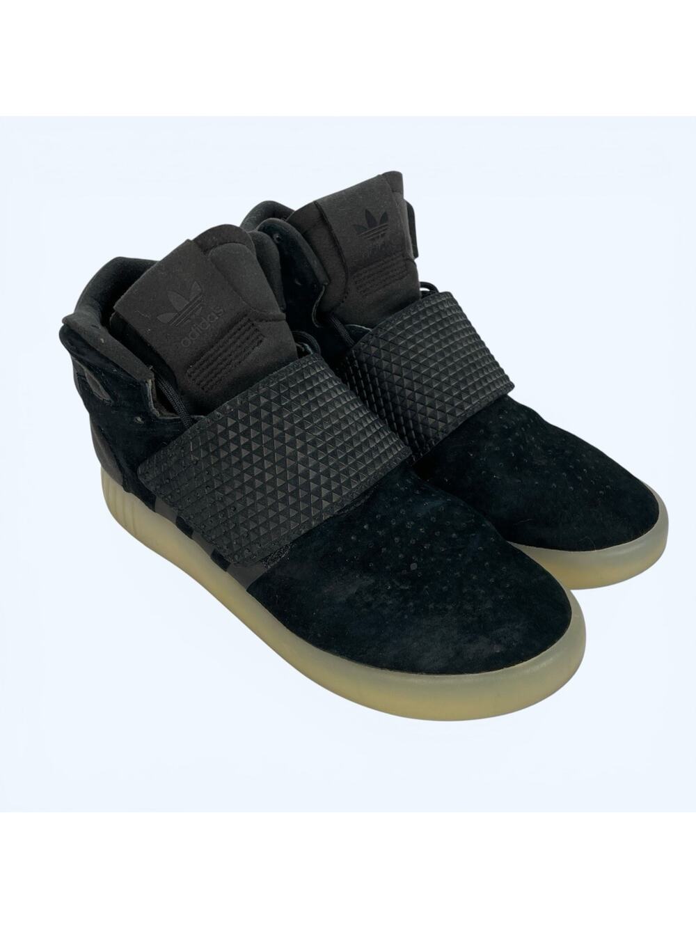 Adidas Tubular Invader Women's Strap Mid Black Suede Sneakers Size 6